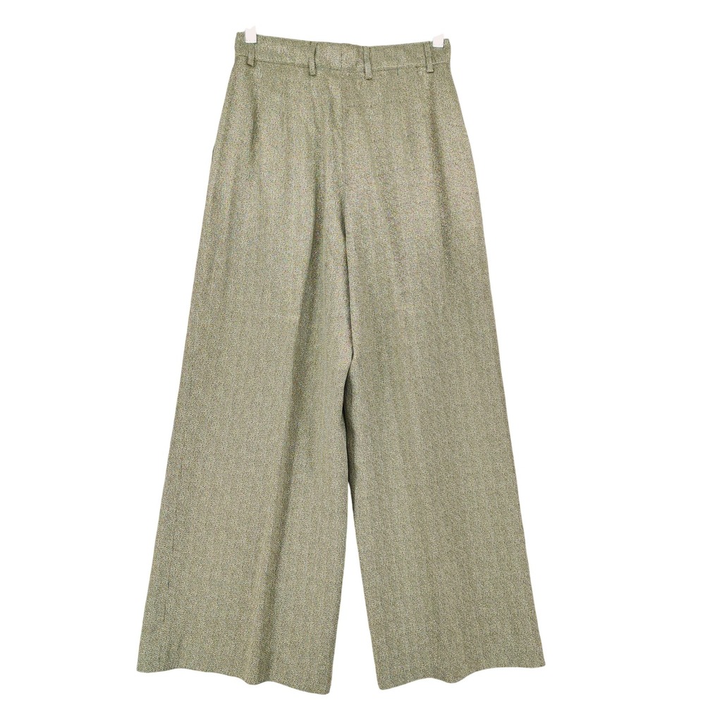 Vtg Escada Margaretha Ley Pant 26/27 Women Gold Metallic Wide Leg Pleats Germany - Picture 2 of 13